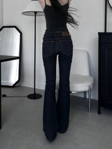 non-faded low-rise bootcut denim
