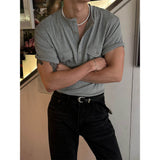 [S/S] Pleats pocket henry neck t-shirts(3color)