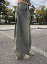 ニッパーカットバルーンデニムワイドパンツ