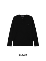 OZツーポケットヘンリーリブドロングスリーブ(3C)