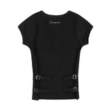 サイドバックルリブTシャツ (CHARCOAL) F25QB110