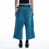 Cut-off Capri Denim Pants - MEDIUM BLUE
