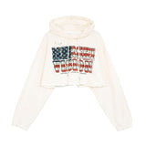 American Vision クロップフーディーTシャツ 232790404
