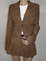 Suede Set-Up Jacket In Camel