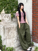 イルミ ナイロンビゾスナップワイドパンツ