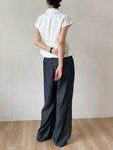 About Banding Wide Denim Pants