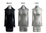 Burning Hood Color Stitch Slim Fit Midi Dress (3 Colors)