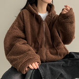Mimoo ソフトウールフード付きジップアップ