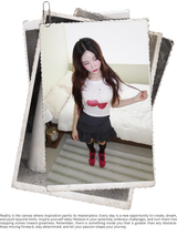 レッドチェリーラウンドソフトショートスリーブTシャツ