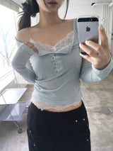パステルボタンTシャツ