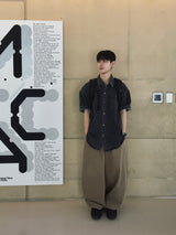  Loose Patch Washed Half Shirt 2C