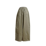 (2color) Wrap Button Wide Banding Pants