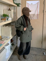 Hoam Balloon Wide Denim Brushed Pants