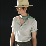 western yoke waffle henley neck half sleeve slate
