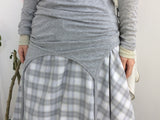 flared check skirt