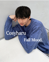 cable cosyharu semi-over knit