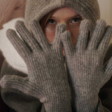 【Set】Multi Stripe Muffler + 2Way Knit Gloves