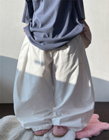 KOREAN/KEYRING 🤎 KEYRING BELT BALLOON WIDE COTTON LONG PANTS 🤎💚💛🖤 - 5 COLORS