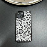 [MADE][Magsafe Glass Bumper Case] Heart Leopard Drawing Case ⋆ Light Gray