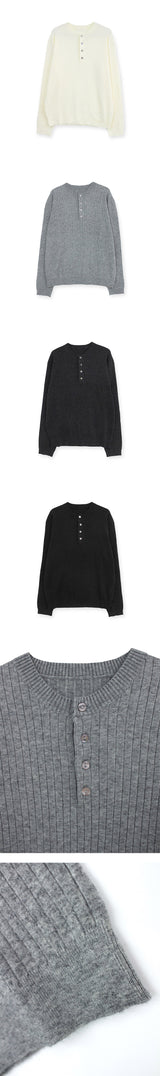 [MUSCLE FIT] Golgi muscle fit henry neck knit(4color)