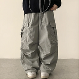 リードニーピンタックヘムストリングワイドパンツ