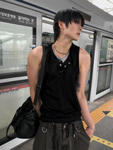 Layered Henley Tank Top
