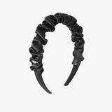 SHIRRING SATIN HAIR BAND (BLACK)