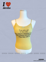 Lettering Pad Camisole Sleeveless T-shirt
