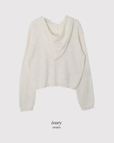 #Wish Eyelet Hood Wave Knit Cardigan (3color)