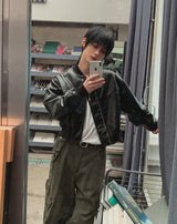 With Biker Leather Jacket