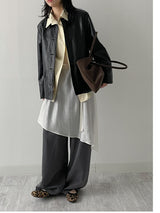 Creme Two-Pocket Cotton Over Fit Shirt