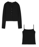 [MADE/set item] Punching, レースキャミソール＋カーディガンセット