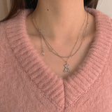 Heart Bear necklace - Silver