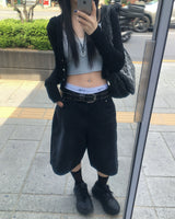 Slim hood cardigan