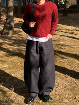 Enero Soft Wool Cable Crop Knit