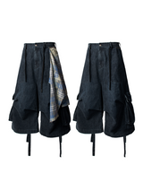 RELABEL Time Element (Extended Form) Detachable Fart Curtain Ribbon Washed Bamboo Blue Cow Shorts