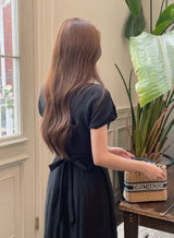 Opil Balloon Sleeve Linen Long One Piece