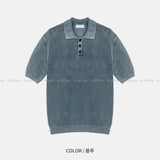 LMN Refell Pigment Washable Collar Short Sleeve Knitwear (5 colors)