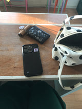 black square patch epoxy phone case