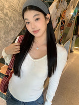 パールボウVネック長袖Tシャツ