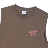 25SS SCRIPT LOGO OUTLINE SLEEVELESS COCOA
