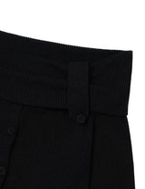 ボタン オフショルダー ニット(BLACK)