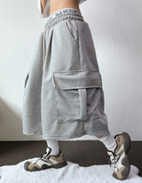 FORMAL BASIC CARGO WIDE BERMUDA 🤎🩶🖤🤍4COLOR