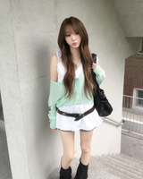 Deep V neck cardigan