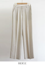 Hidel Linen Basic Pintuck Slacks