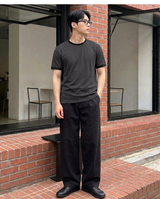 エッセンシャルスタンダード半袖リンガーTシャツ チャコール