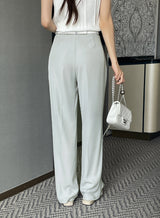 Light Cool Pintuck Wide Slacks