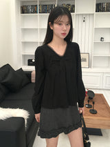 Chiffon v tie blouse