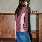 Stripe Half Tee Purple