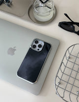 [MADE]ミスティ ブラック シルバーエポキシ iPhoneケース